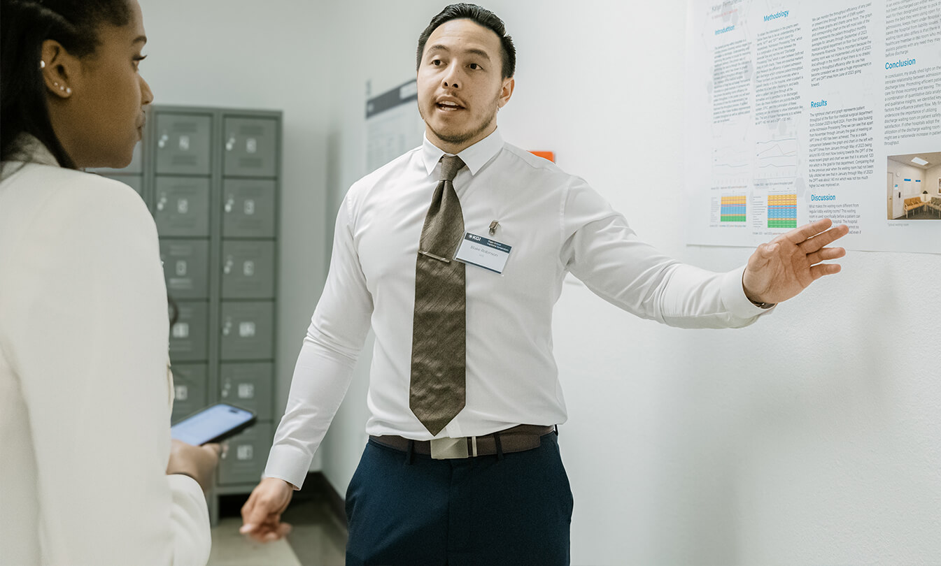 KGI business student doing presentation