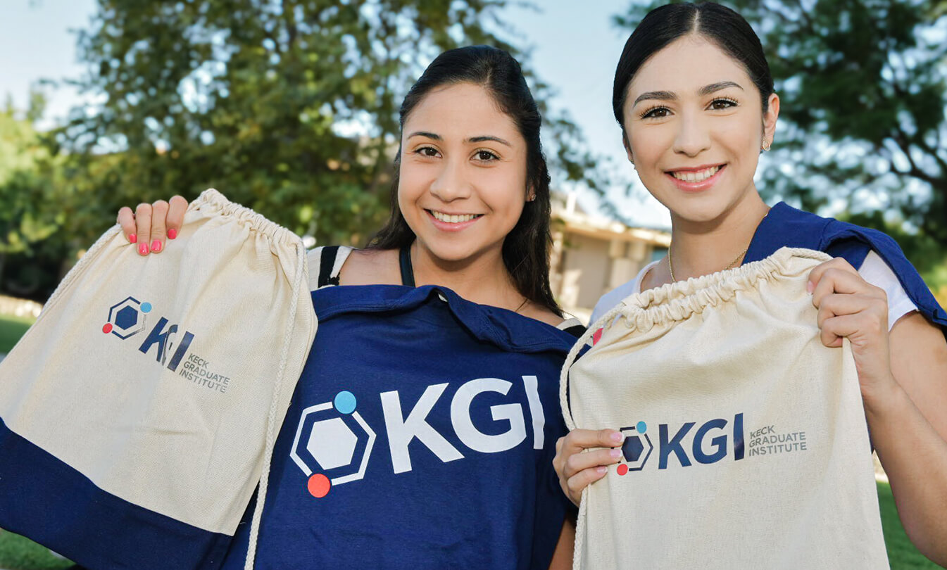 KGI female students with KGI bags