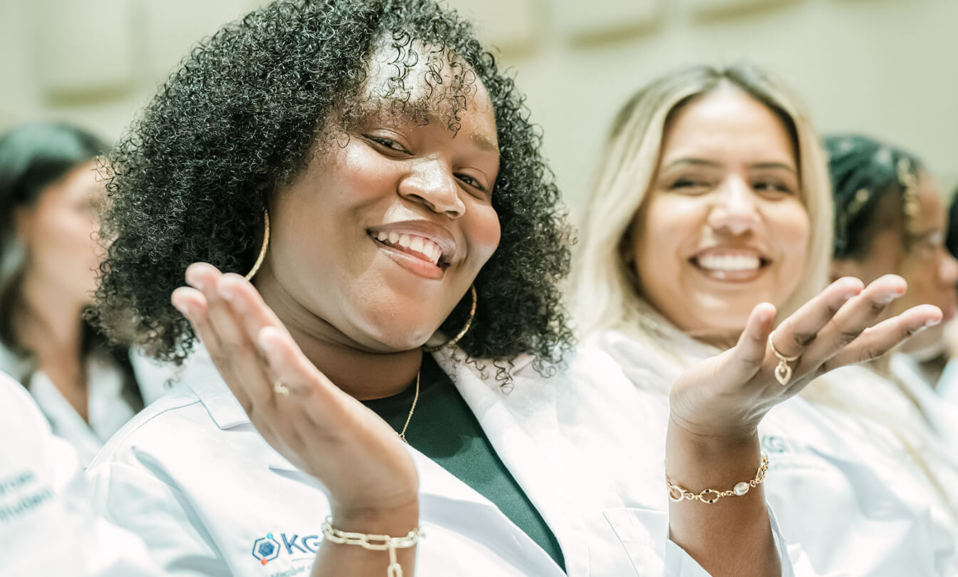 KGI student at white coat ceremony