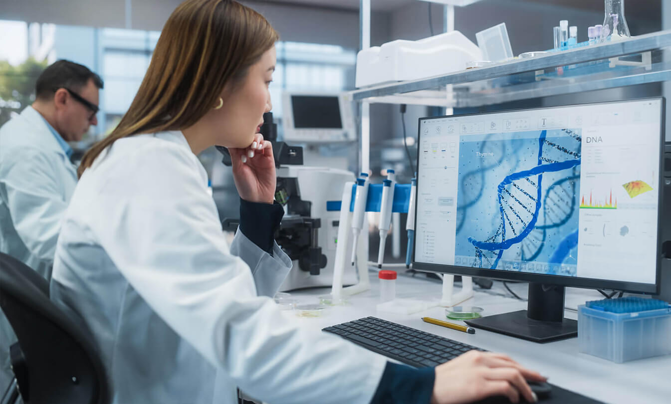 Students in genetic lab